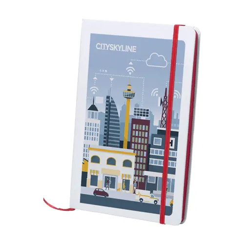 Block notes A5 con copertina in carta con fogli neutri e bordo colorato in coordinato