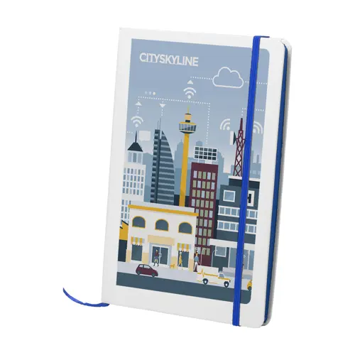 Block notes A5 con copertina in carta con fogli neutri e bordo colorato in coordinato