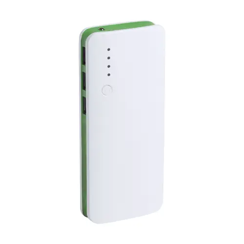 Power bank in plastica e finiture colorate con torcia e indicatore della carica a LED da 10000mAh