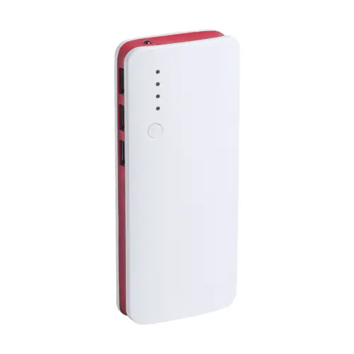 Power bank in plastica e finiture colorate con torcia e indicatore della carica a LED da 10000mAh