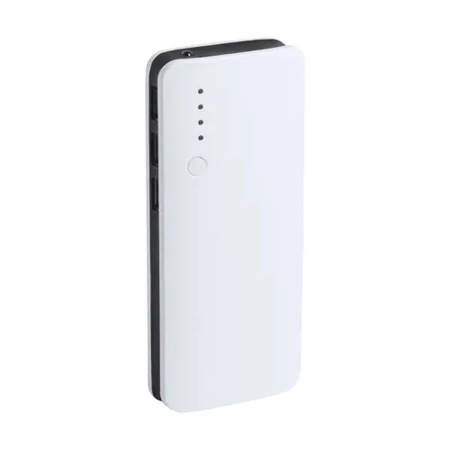 Power bank in plastica e finiture colorate con torcia e indicatore della carica a LED da 10000mAh