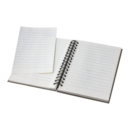 Block Notes A6 in carta riciclata con 80 fogli a righe e rilegatura a spirale