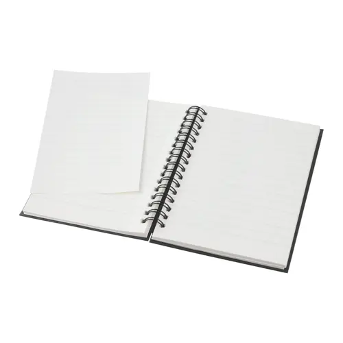 Block Notes A6 in carta riciclata con 80 fogli a righe e rilegatura a spirale