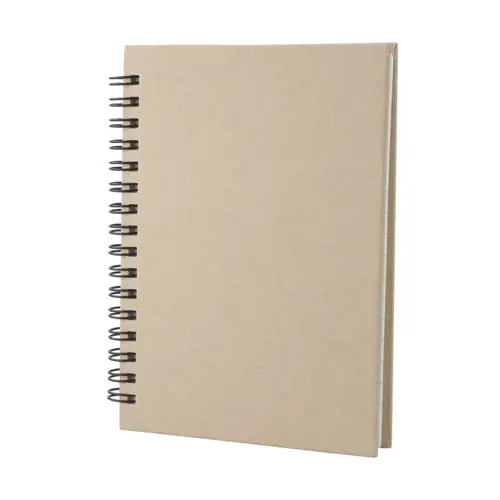 Block Notes A6 in carta riciclata con 80 fogli a righe e rilegatura a spirale