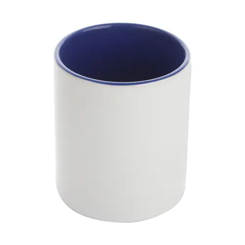 Tazza in ceramica bianca con parete interna e manico colorati ideale per sublimazione 350ml