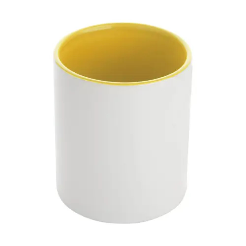 Tazza in ceramica bianca con parete interna e manico colorati ideale per sublimazione 350ml