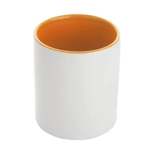 Tazza in ceramica bianca con parete interna e manico colorati ideale per sublimazione 350ml