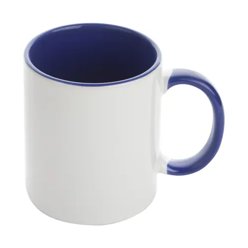 Tazza in ceramica bianca con parete interna e manico colorati ideale per sublimazione 350ml