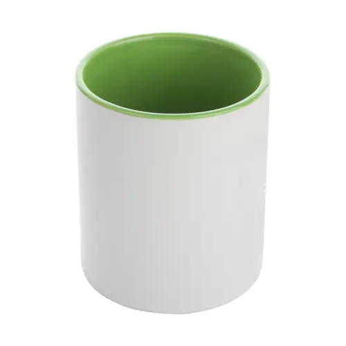 Tazza in ceramica bianca con parete interna e manico colorati ideale per sublimazione 350ml