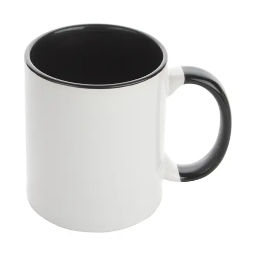 Tazza in ceramica bianca con parete interna e manico colorati ideale per sublimazione 350ml
