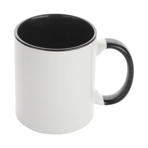 Tazza in ceramica bianca con parete interna e manico colorati ideale per sublimazione 350ml