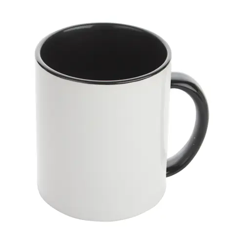Tazza in ceramica bianca con parete interna e manico colorati ideale per sublimazione 350ml