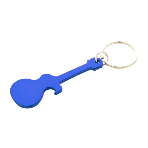 Portachiavi apribottiglie in alluminio a forma di chitarra