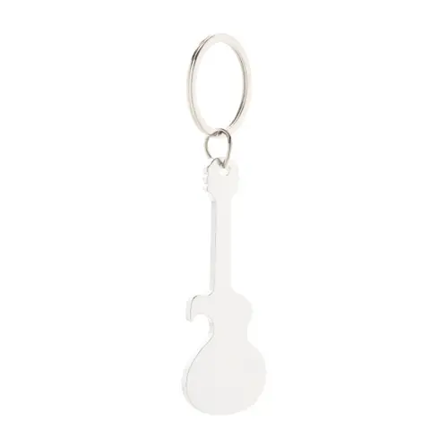 Portachiavi apribottiglie in alluminio a forma di chitarra
