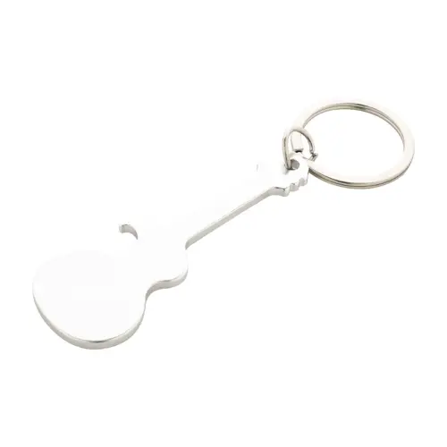 Portachiavi apribottiglie in alluminio a forma di chitarra