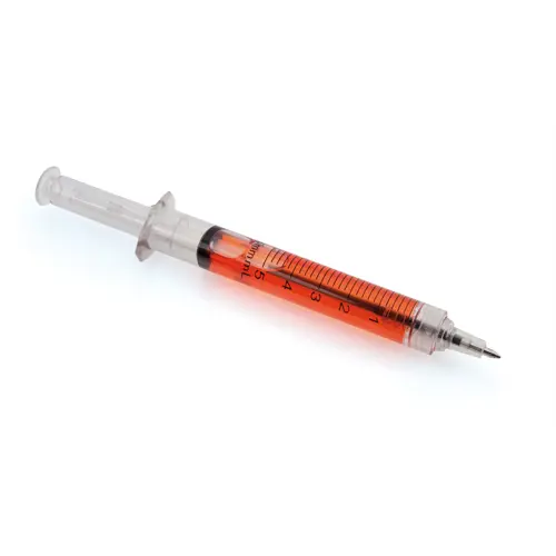 Penna a sfera a forma di siringa refill blu ø11×127 mm
