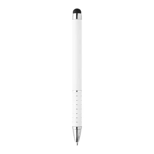 Penna a sfera in alluminio disponibile in vari colori e punta touch con meccanismo a rotazione e refill blu