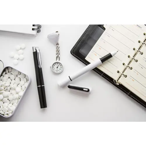 Penna roller in plastica multifunzione con torcia e cappuccio e refill blu