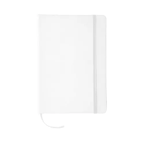 Block Notes A5 con copertina in finta pelle e 100 fogli neutri con segnalibro e cinturino in gomma coordinati