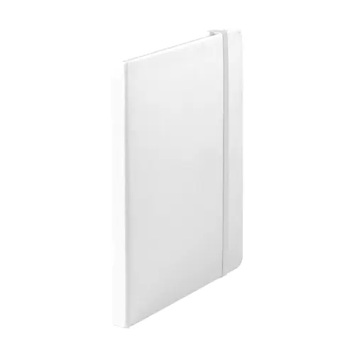 Block Notes A5 con copertina in finta pelle e 100 fogli neutri con segnalibro e cinturino in gomma coordinati