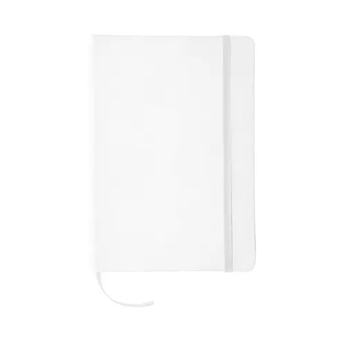 Block Notes A5 con copertina in finta pelle e 100 fogli neutri con segnalibro e cinturino in gomma coordinati