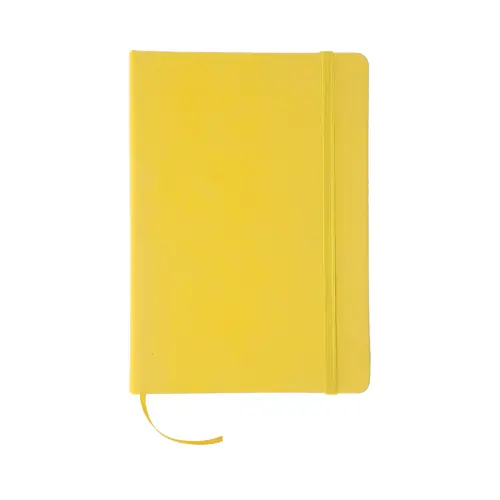 Block Notes A5 con copertina in finta pelle e 100 fogli neutri con segnalibro e cinturino in gomma coordinati
