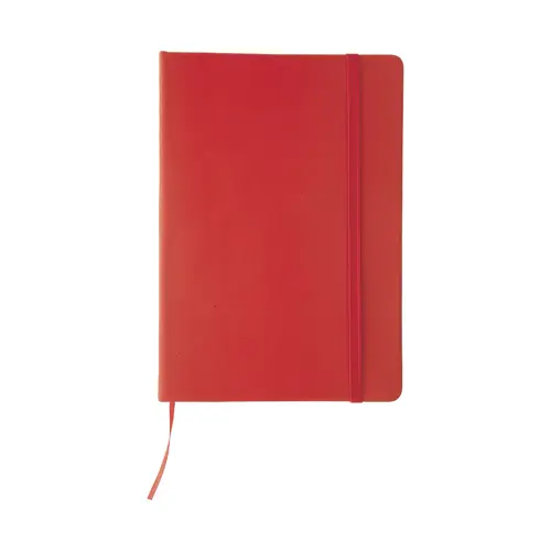 Block Notes A5 con copertina in finta pelle e 100 fogli neutri con segnalibro e cinturino in gomma coordinati