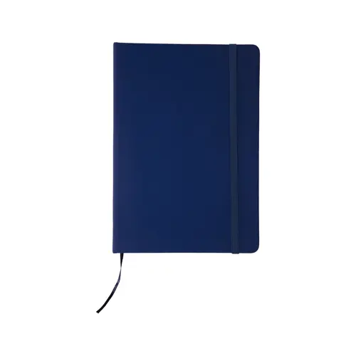 Block Notes A5 con copertina in finta pelle e 100 fogli neutri con segnalibro e cinturino in gomma coordinati