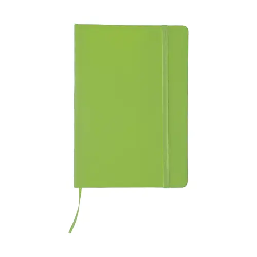Block Notes A5 con copertina in finta pelle e 100 fogli neutri con segnalibro e cinturino in gomma coordinati