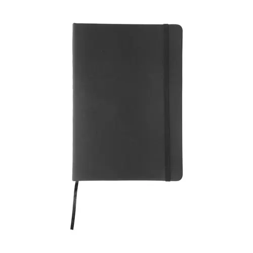 Block Notes A5 con copertina in finta pelle e 100 fogli neutri con segnalibro e cinturino in gomma coordinati