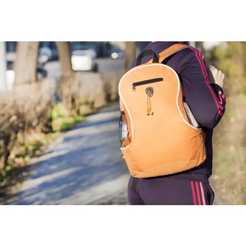 Zaino in poliestere 600D con tasca portacellulare e uscita cuffiette 30x40x16cm