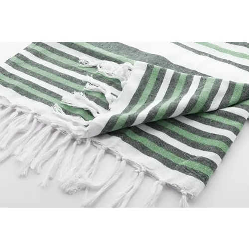 Telo mare pareo a righe tricolore in cotone da 210gr