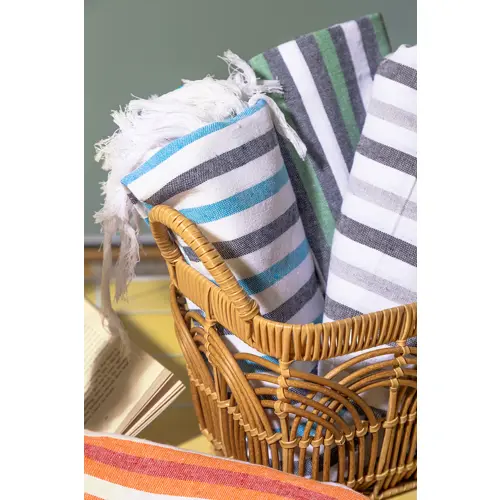 Telo mare pareo a righe tricolore in cotone da 210gr