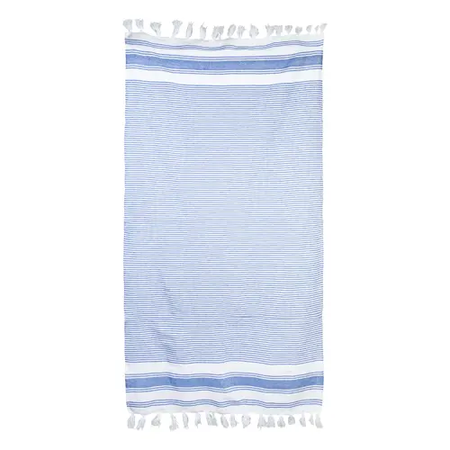 Telo mare pareo a righe bicolore cotone e poliestere 210gr 90x180cm