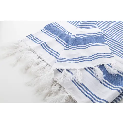 Telo mare pareo a righe bicolore cotone e poliestere 210gr 90x180cm