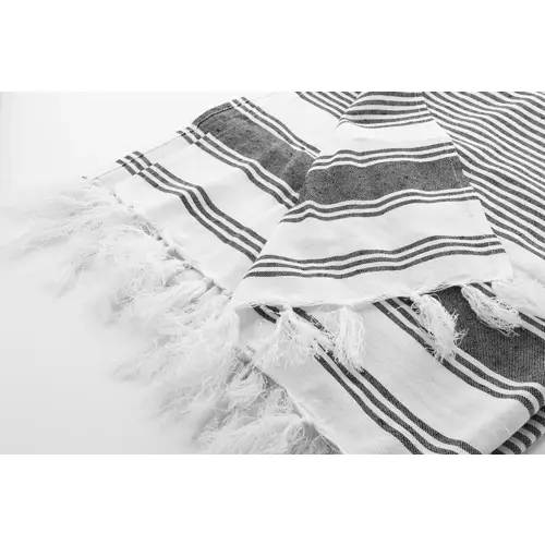 Telo mare pareo a righe bicolore cotone e poliestere 210gr 90x180cm