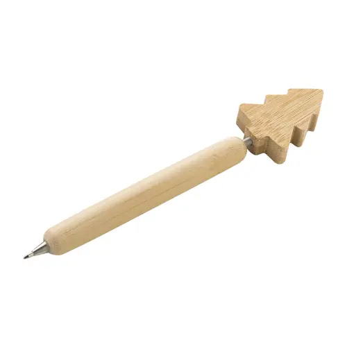 Penna a sfera natalizia in bambù refill blu