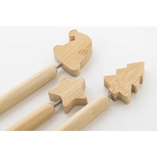 Penna a sfera natalizia in bambù refill blu