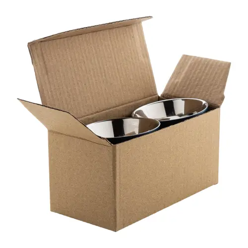 Set di 2 tazze per caffè a doppia parete in acciaio riciclato da 80ml in scatola kraft