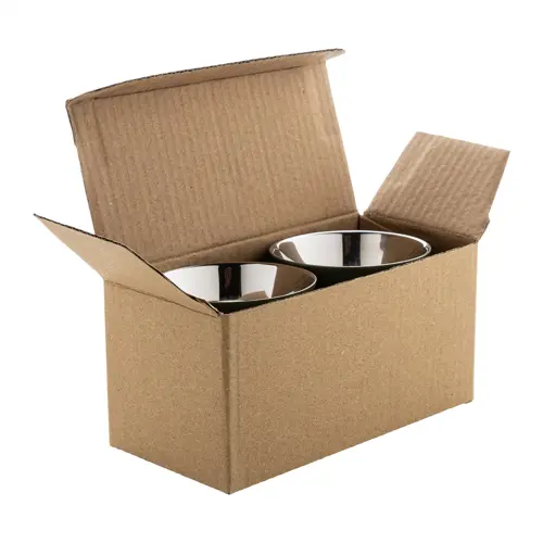 Set di 2 tazze per caffè a doppia parete in acciaio riciclato da 80ml in scatola kraft