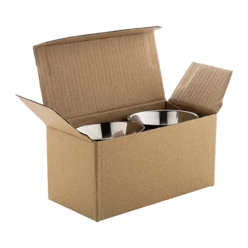 Set di 2 tazze per caffè a doppia parete in acciaio riciclato da 80ml in scatola kraft