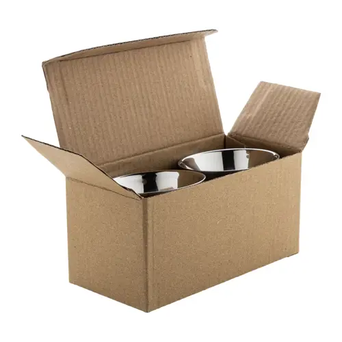 Set di 2 tazze per caffè a doppia parete in acciaio riciclato da 80ml in scatola kraft