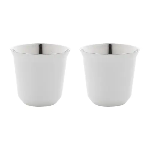 Set di 2 tazze per caffè a doppia parete in acciaio riciclato da 80ml in scatola kraft