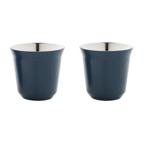 Set di 2 tazze per caffè a doppia parete in acciaio riciclato da 80ml in scatola kraft
