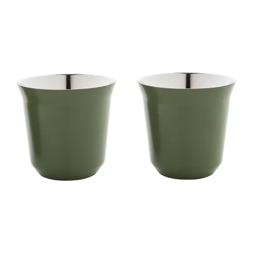 Set di 2 tazze per caffè a doppia parete in acciaio riciclato da 80ml in scatola kraft