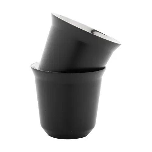 Set di 2 tazze per caffè a doppia parete in acciaio riciclato da 80ml in scatola kraft