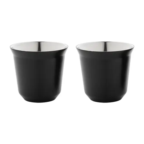 Set di 2 tazze per caffè a doppia parete in acciaio riciclato da 80ml in scatola kraft