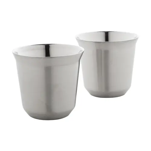 Set di 2 tazze per caffè a doppia parete in acciaio riciclato da 80ml in scatola kraft
