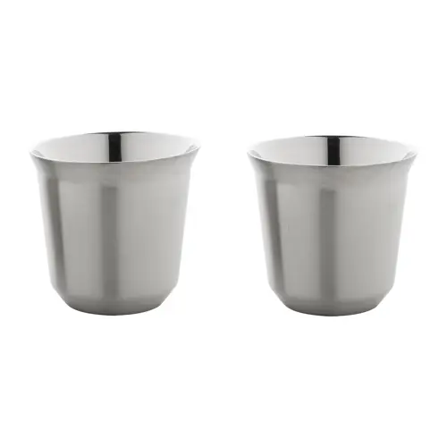 Set di 2 tazze per caffè a doppia parete in acciaio riciclato da 80ml in scatola kraft