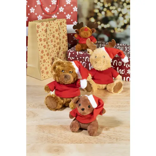 Portachiavi natalizio con orsetto in peluche